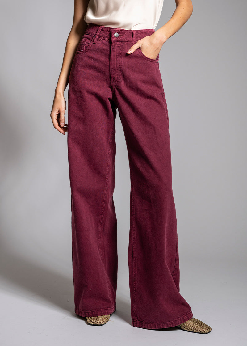 JEANS JOSEFA Wide Leg burdeo