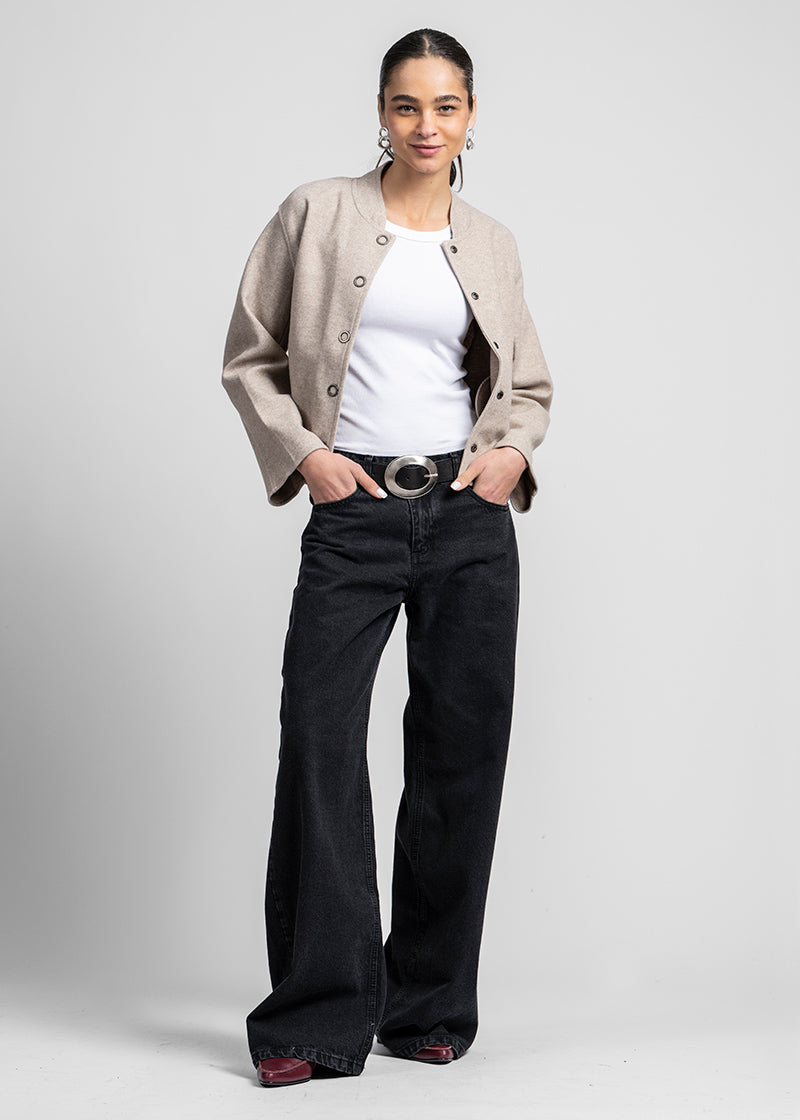 JEANS WIDE LEG TIRO ALTO JOSEFA negro