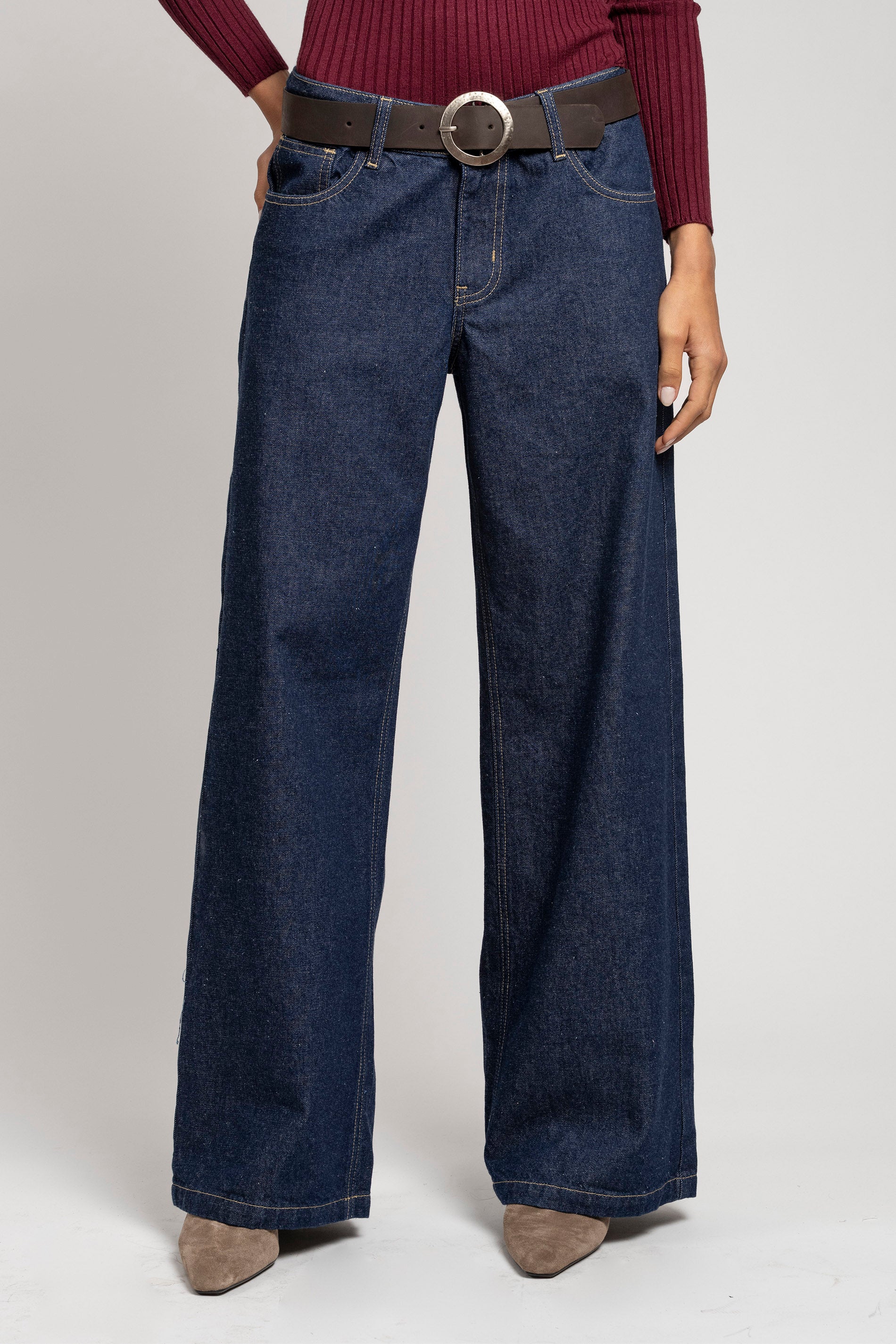 JEANS WIDE LEG JOSEFA TIRO BAJO azul r