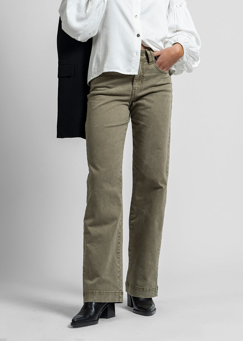 JEANS RECTO TIRO ALTO FRANCA verde