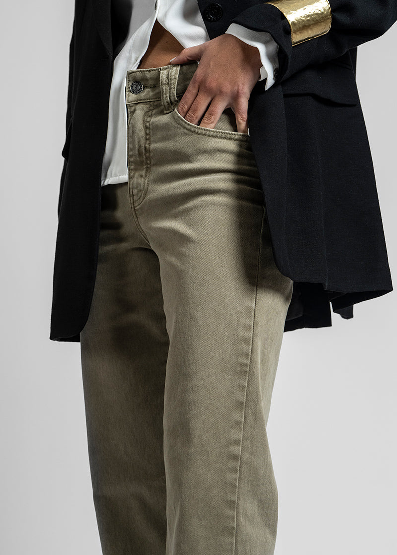 JEANS RECTO TIRO ALTO FRANCA verde