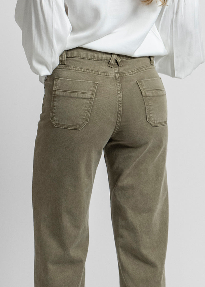 JEANS RECTO TIRO ALTO FRANCA verde