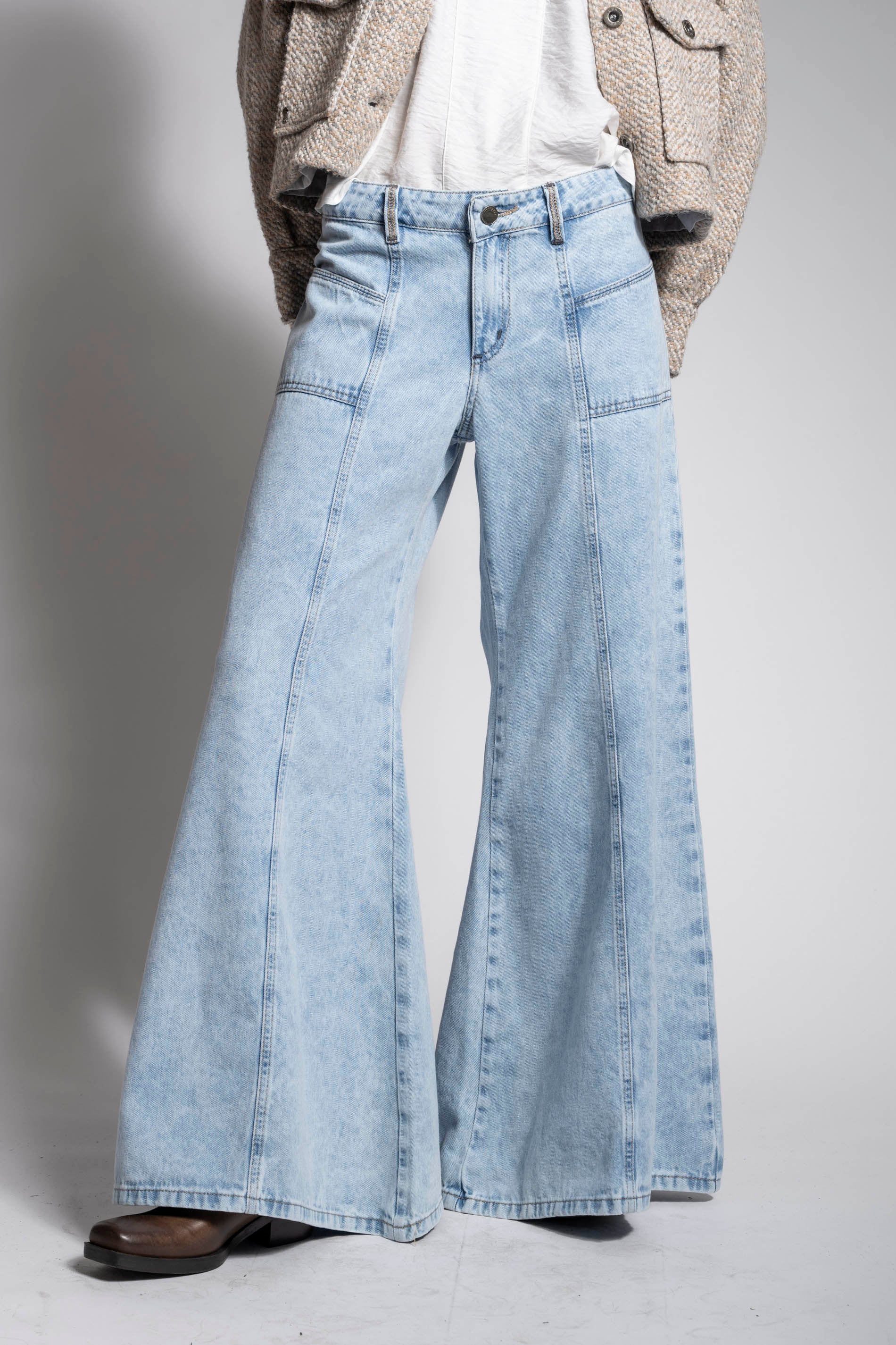 JEANS PALAZZO TIRO MEDIO ARIANNA I celeste