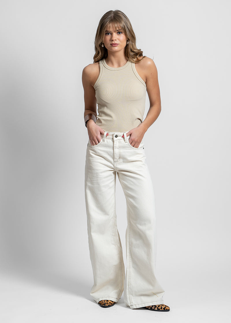 JEANS WIDE LEG TIRO ALTO JOSEFA crudo