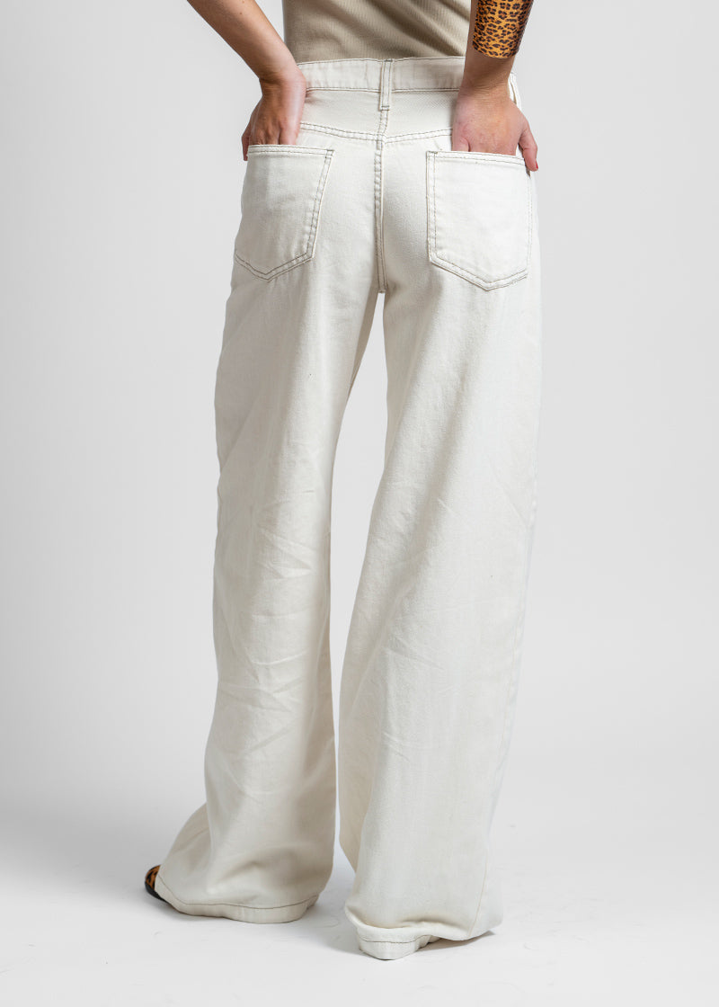 JEANS WIDE LEG TIRO ALTO JOSEFA crudo