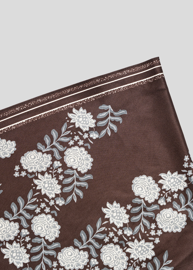 PAÑUELO FLORES café