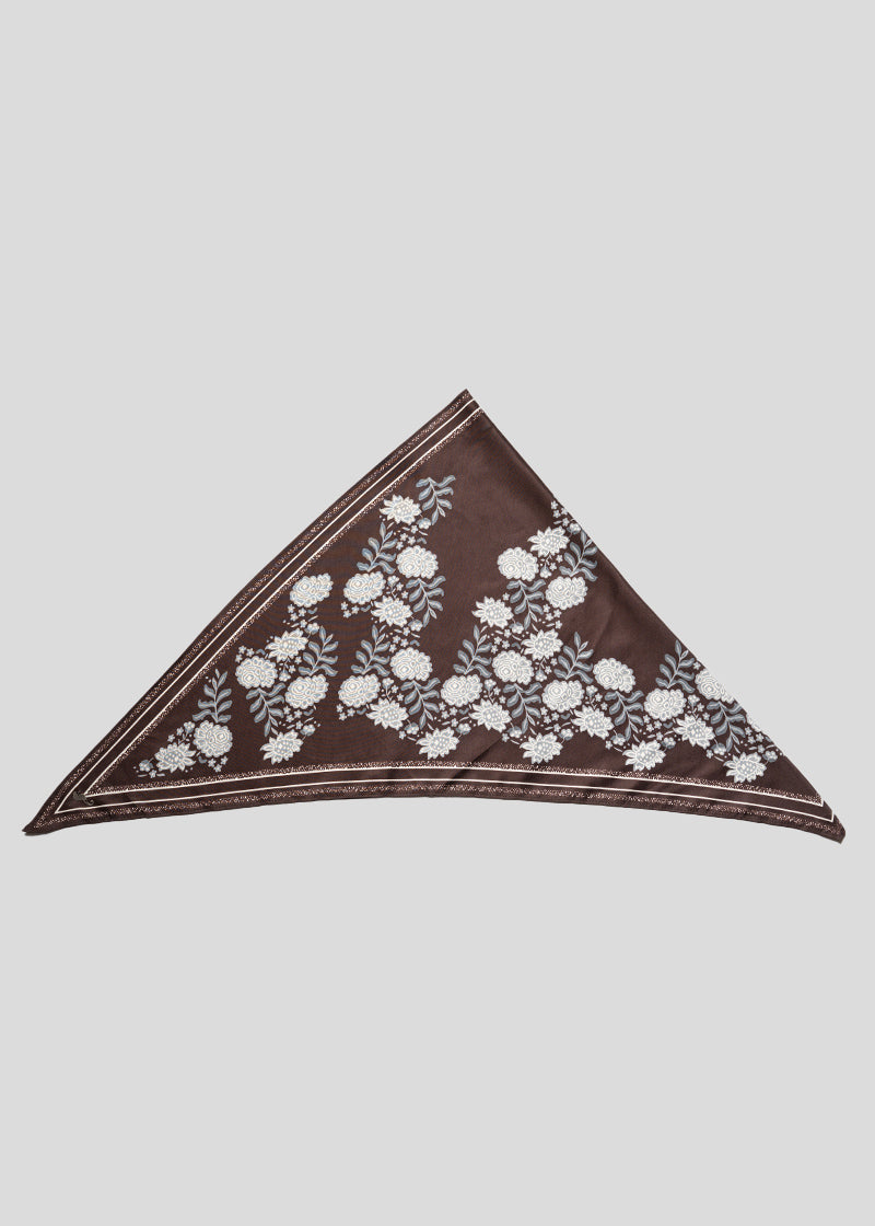 PAÑUELO FLORES café
