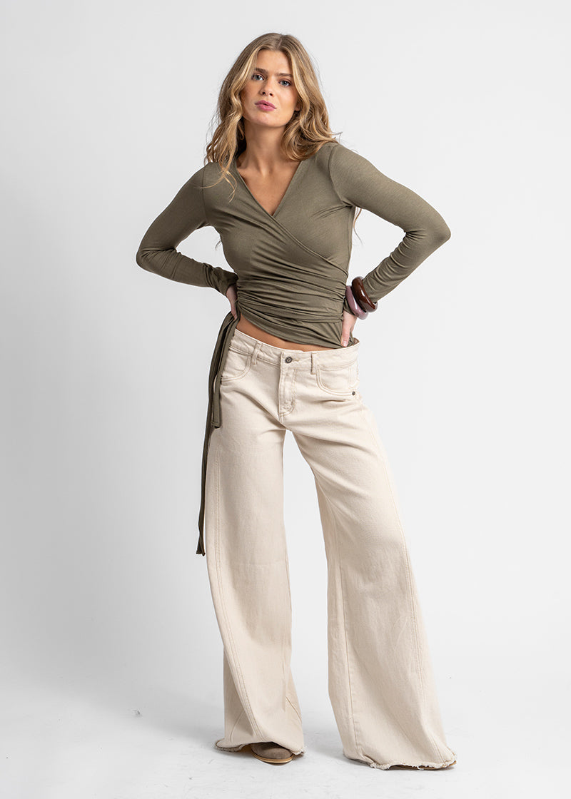 JEANS PALAZZO TIRO MEDIO ANNA crudo