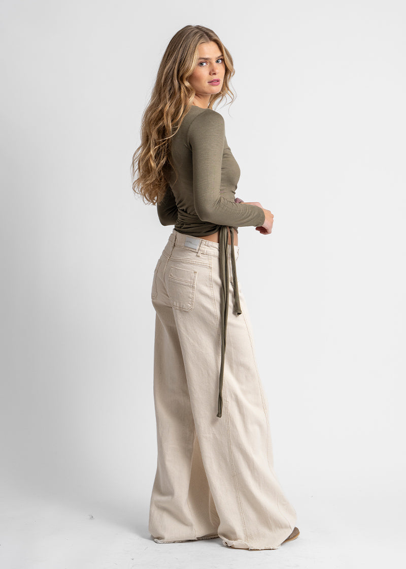 JEANS PALAZZO TIRO MEDIO ANNA crudo