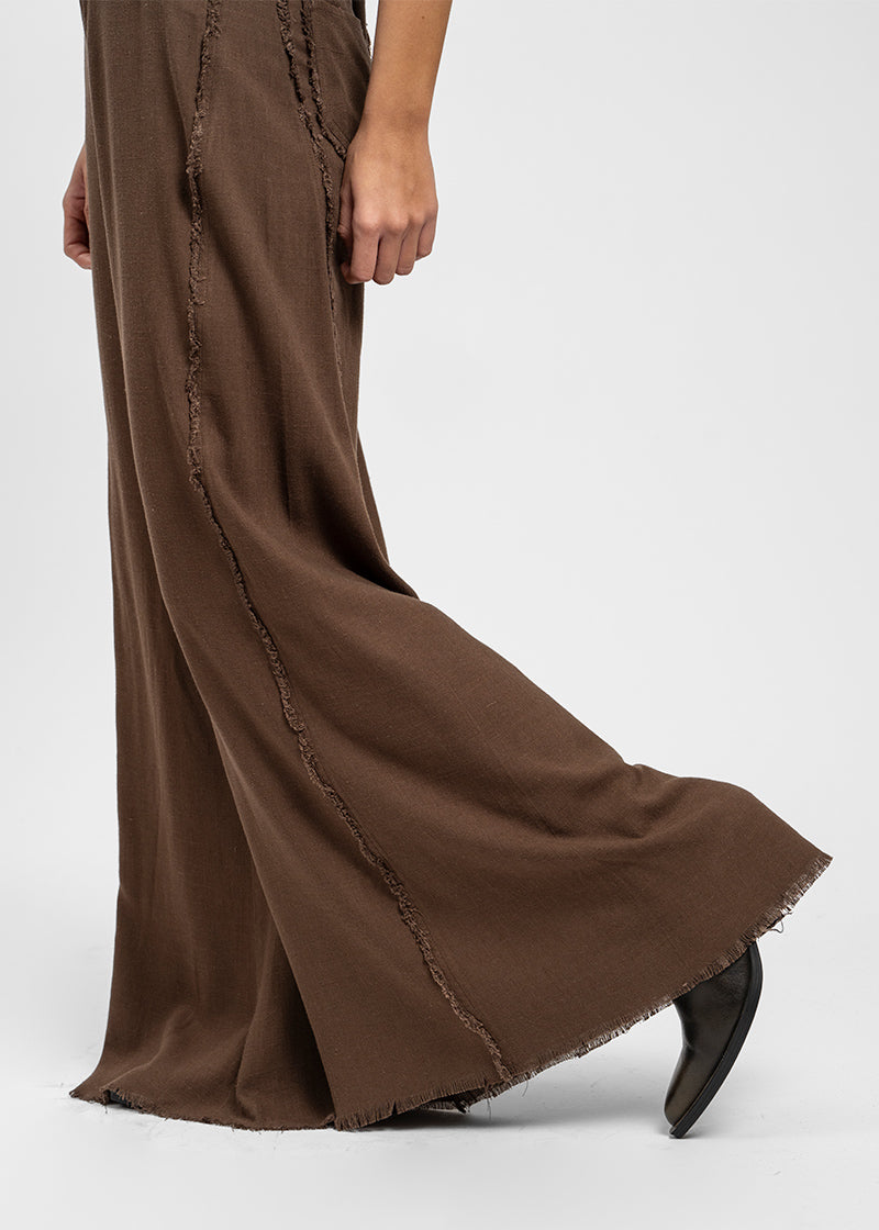 PANTALÓN ANNA FLECOS chocolate