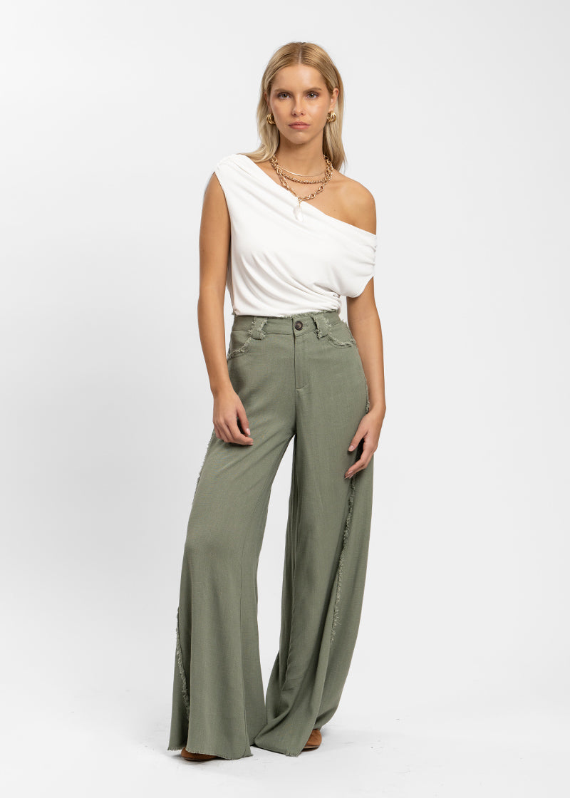 PANTALÓN ANNA FLECOS verde