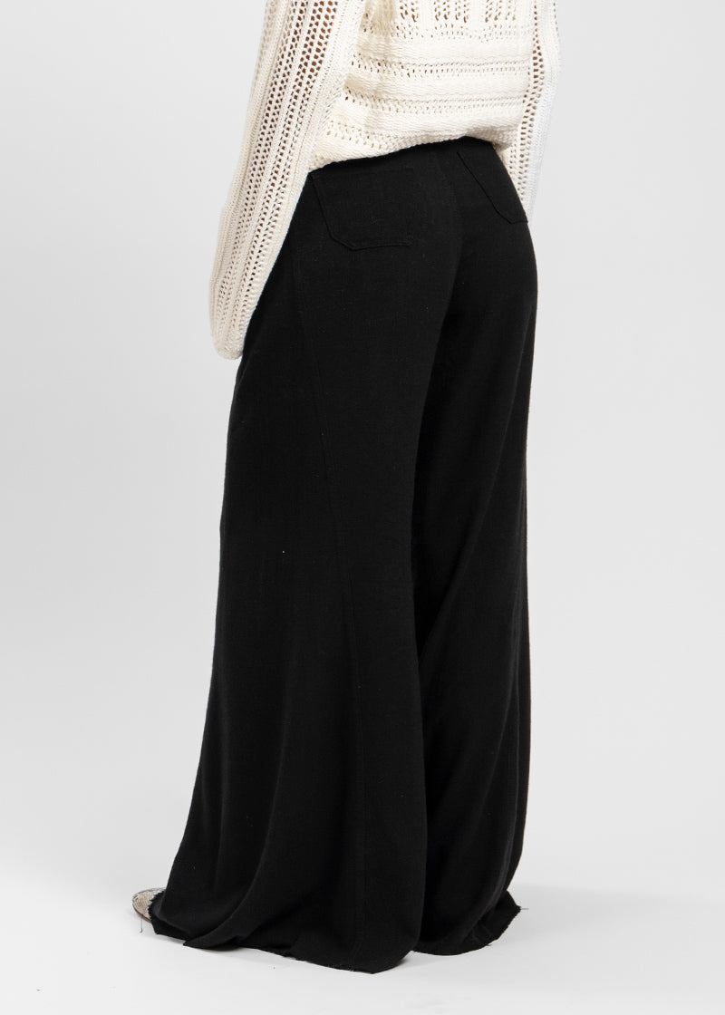 PANTALÓN ANNA TA Lino Tiro Alto negro