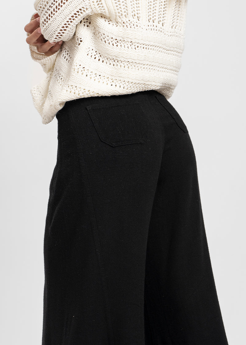 PANTALÓN ANNA TA Lino Tiro Alto negro