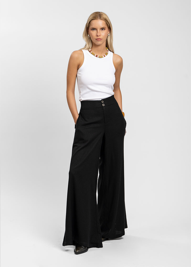 PANTALÓN CANDELARIA Lino negro