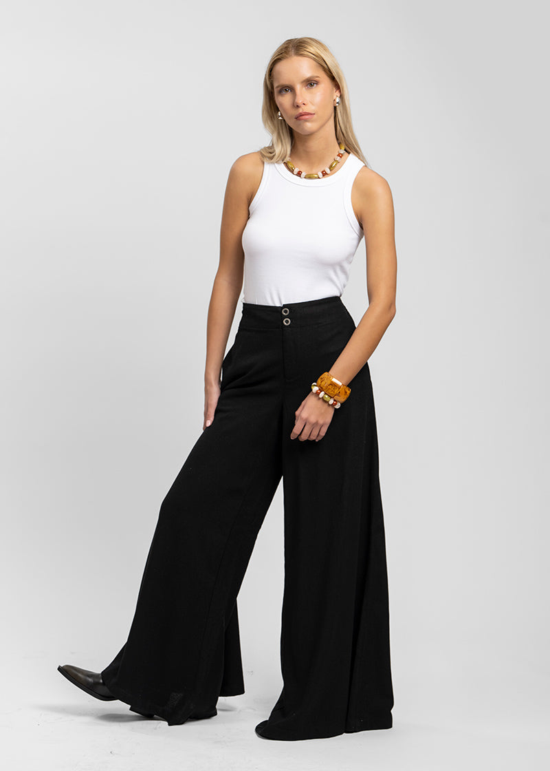 PANTALÓN CANDELARIA Lino negro