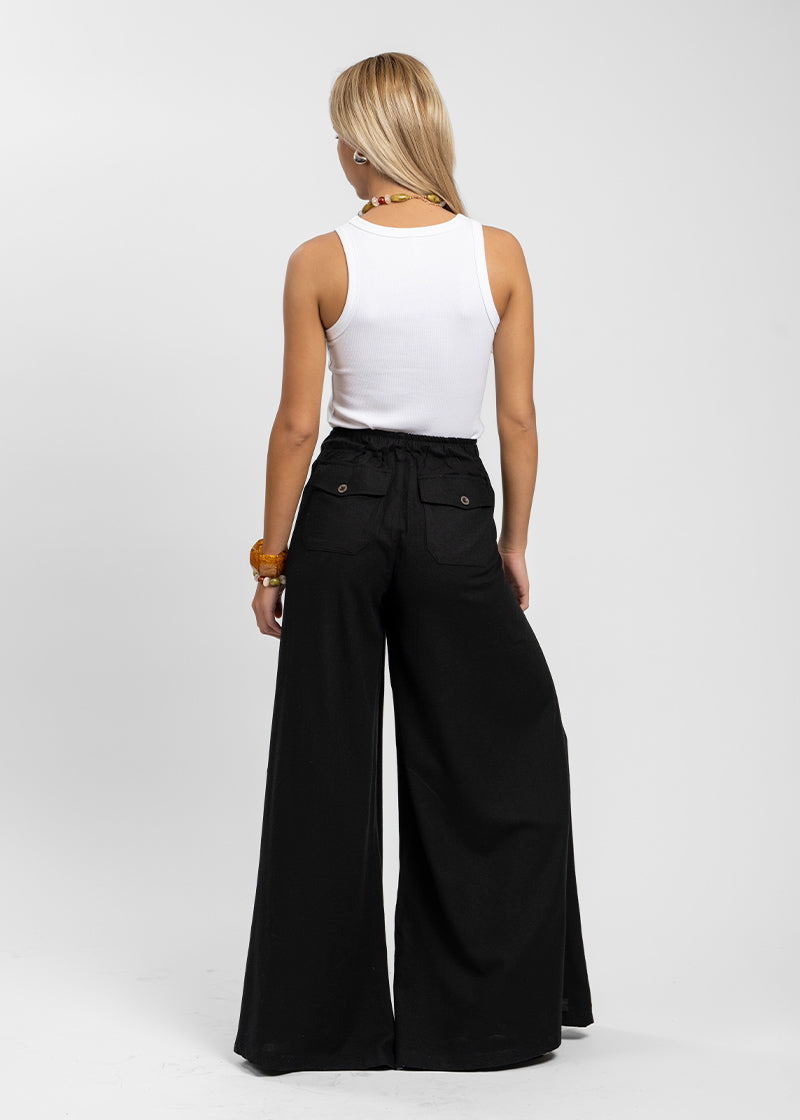PANTALÓN CANDELARIA Lino negro