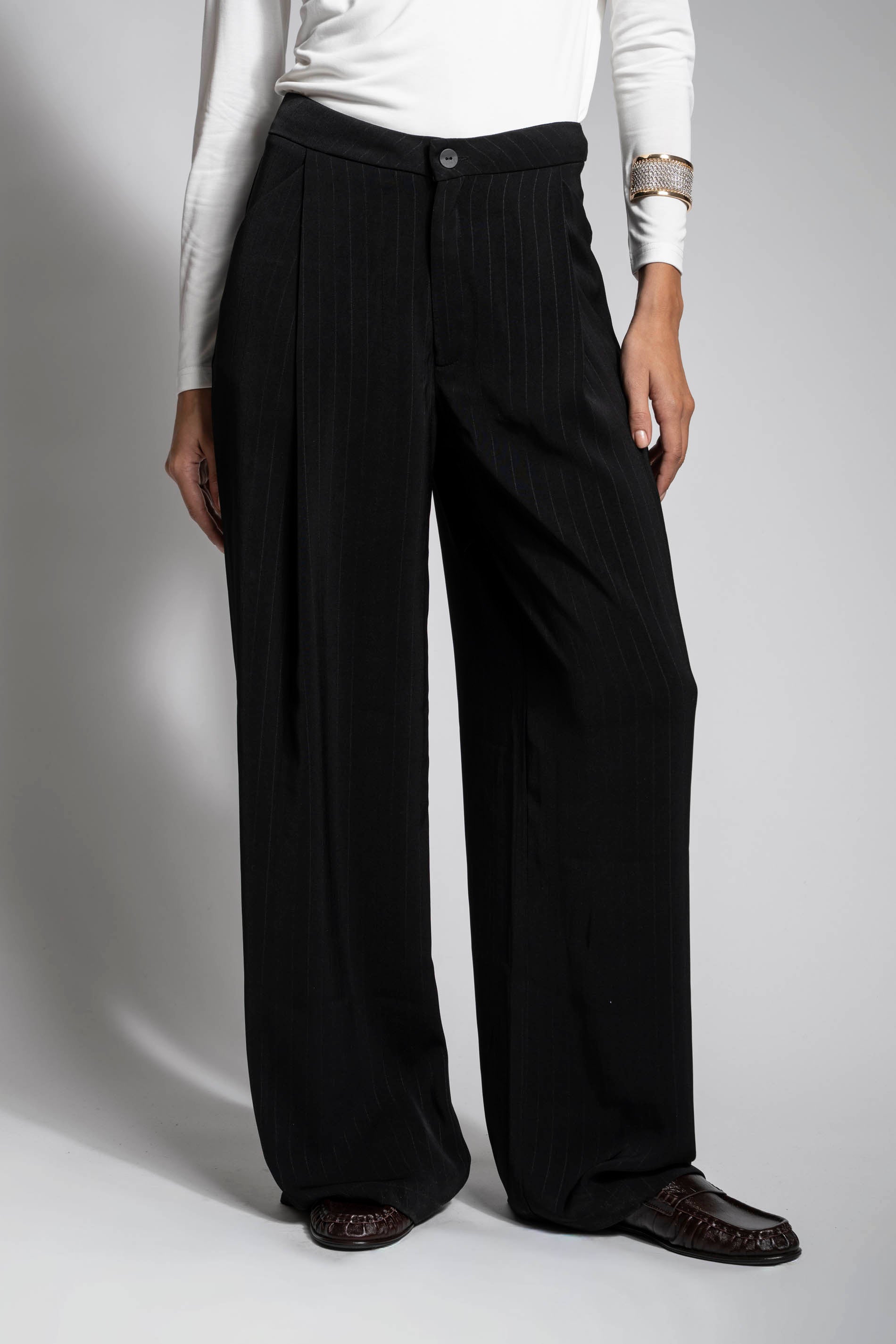 PANTALÓN CARO rayas negro