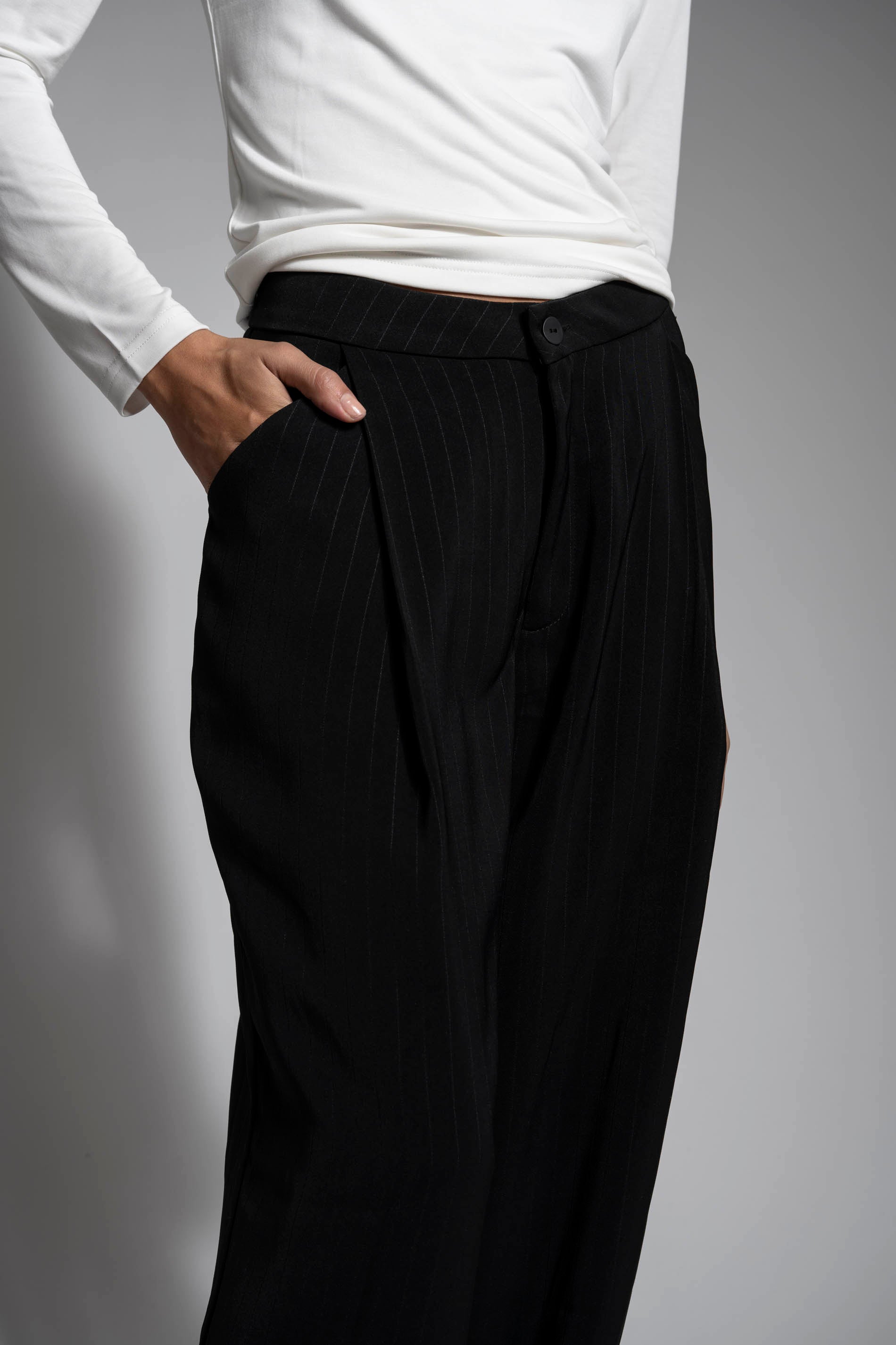 PANTALÓN CARO rayas negro