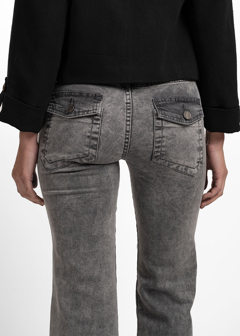 JEANS FLARE RITA gris gravillado