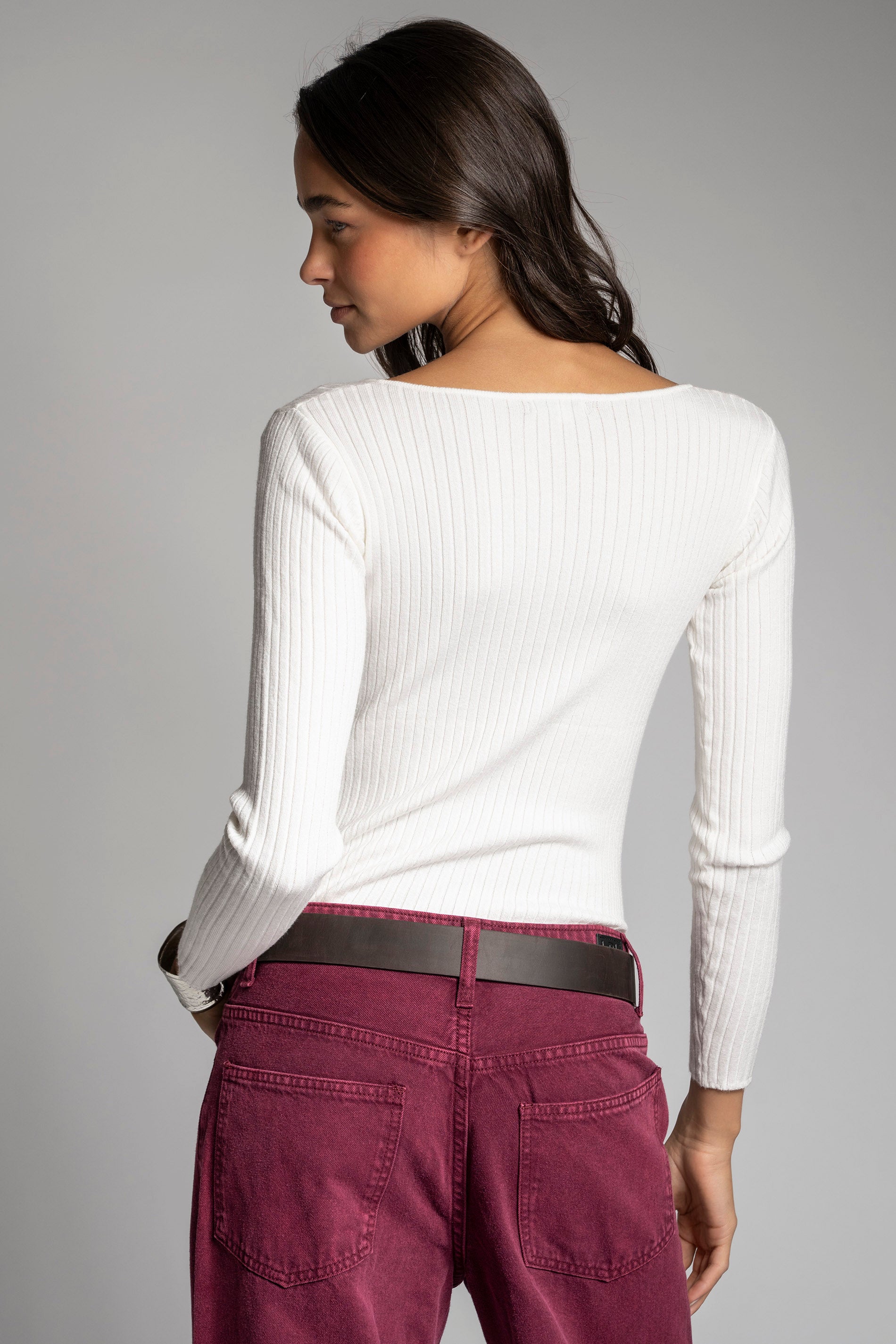 POLERA TEJIDA PASCUALA V crudo