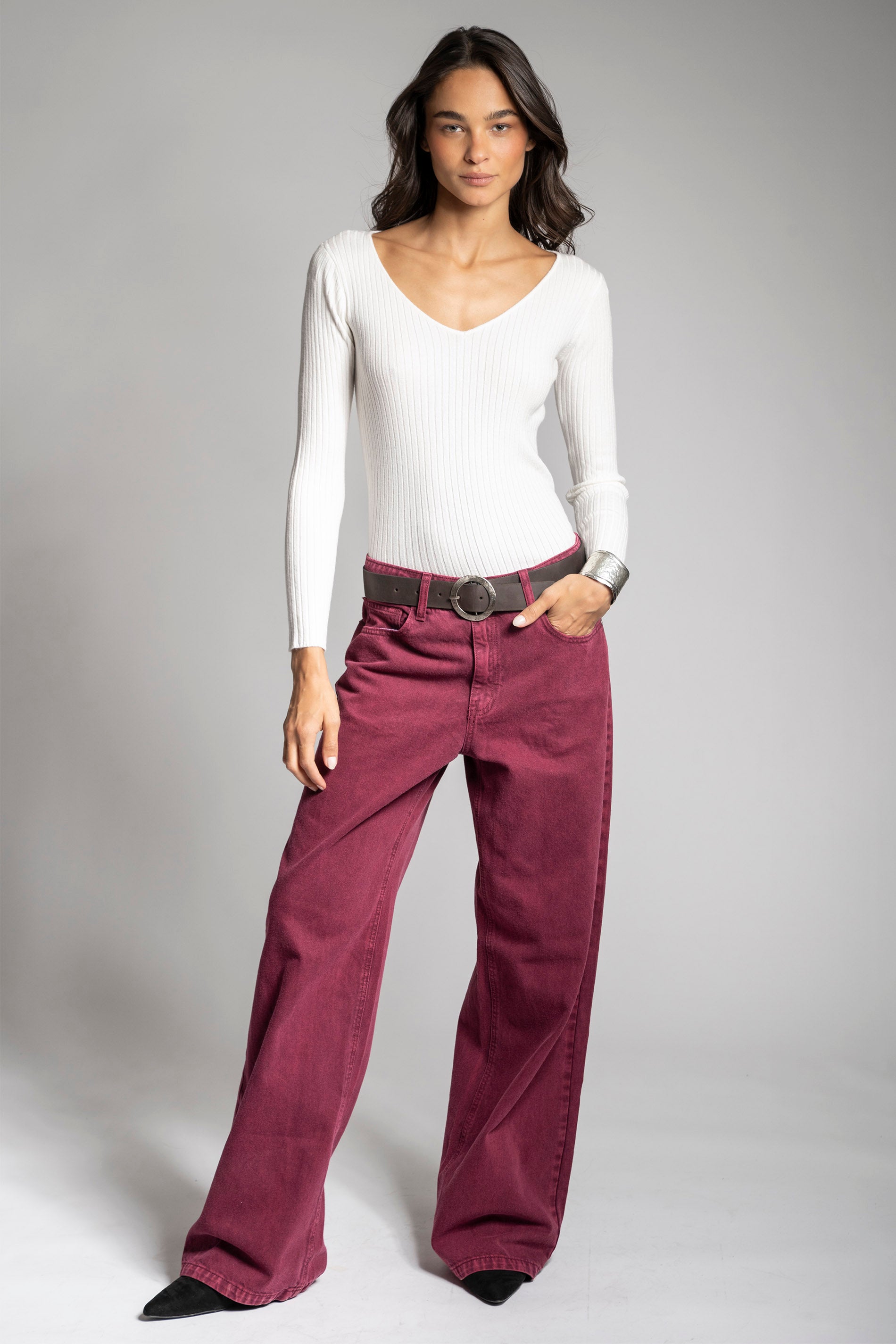 POLERA TEJIDA PASCUALA V crudo