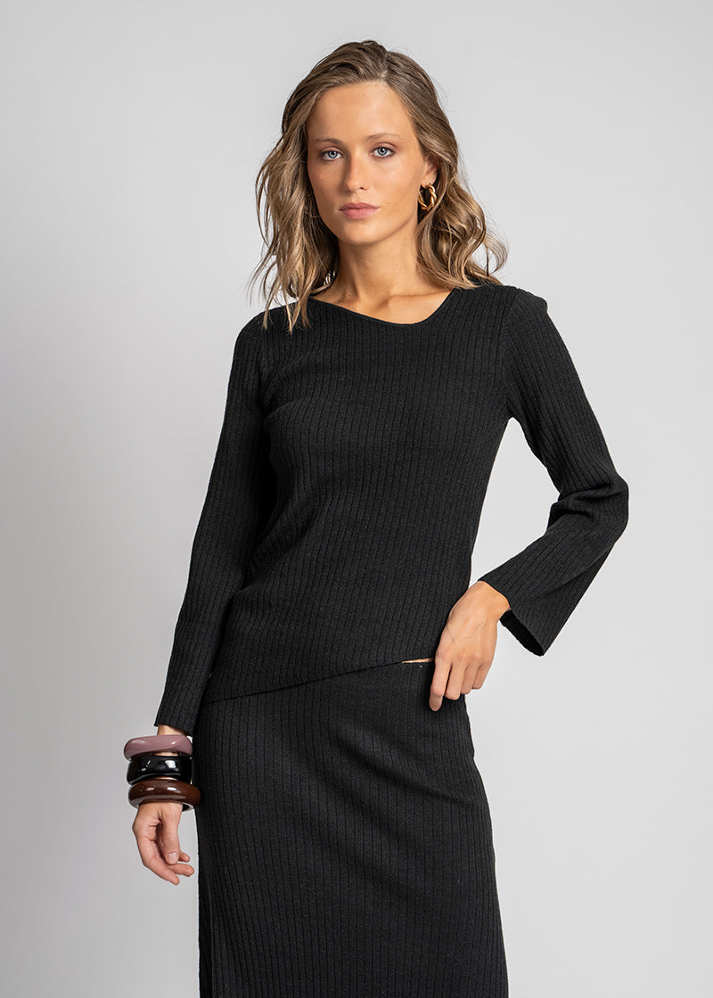 POLERA TEJIDA ALEXIA negro