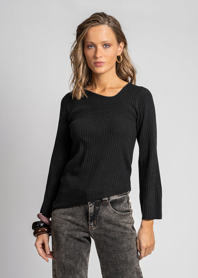 POLERA TEJIDA ALEXIA negro