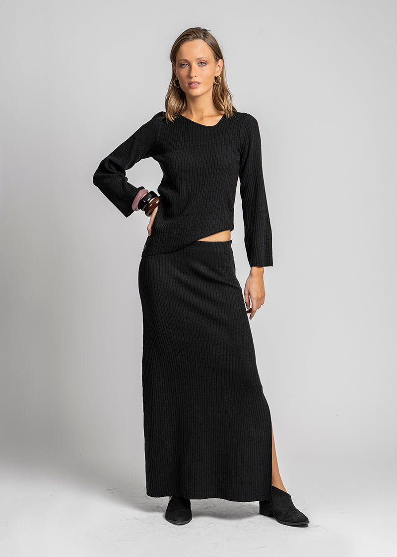 POLERA TEJIDA ALEXIA negro