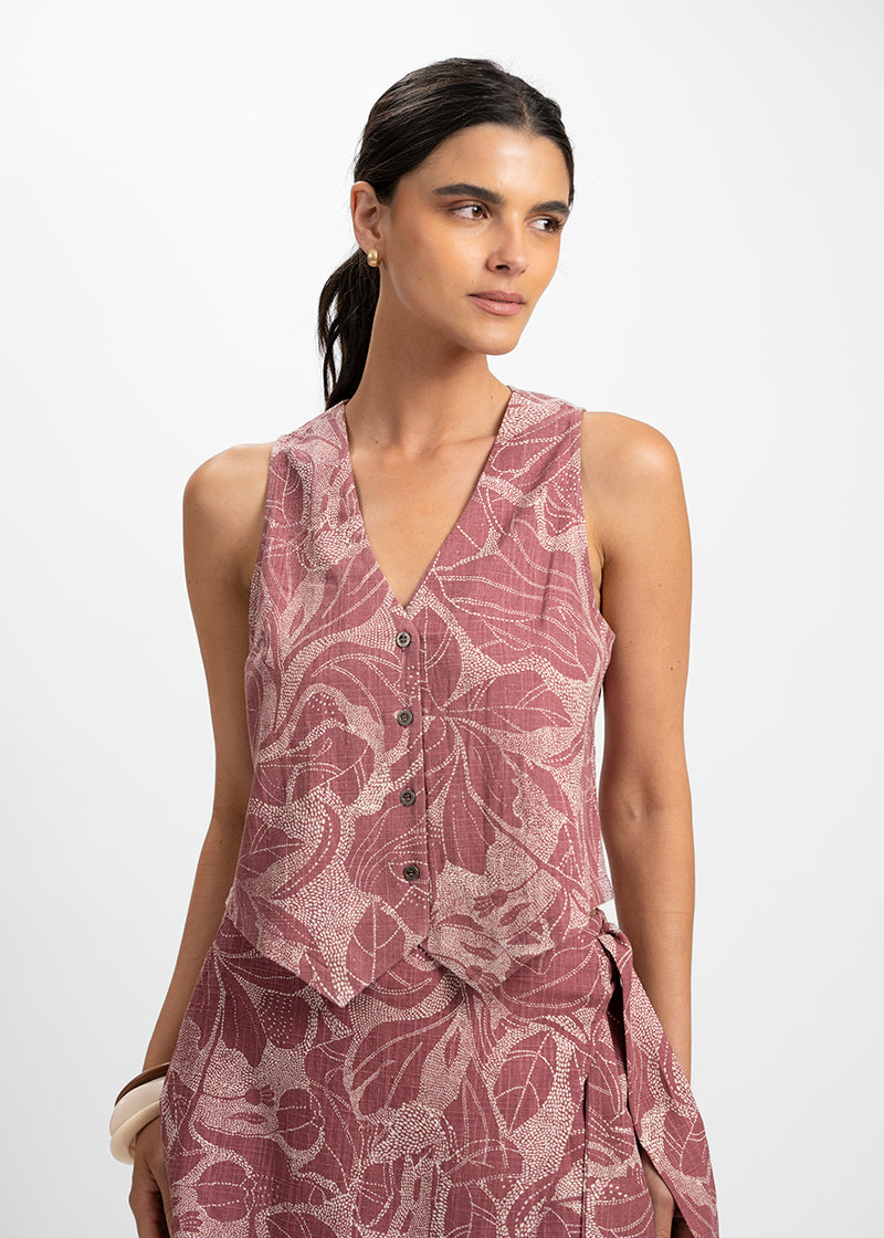 VEST PIPA P burdeo/beige