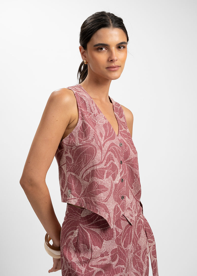 VEST PIPA P burdeo/beige