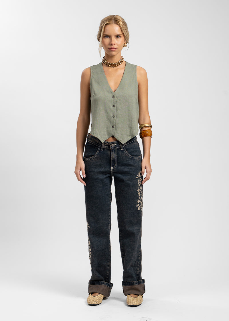 VEST PIPA Lino verde