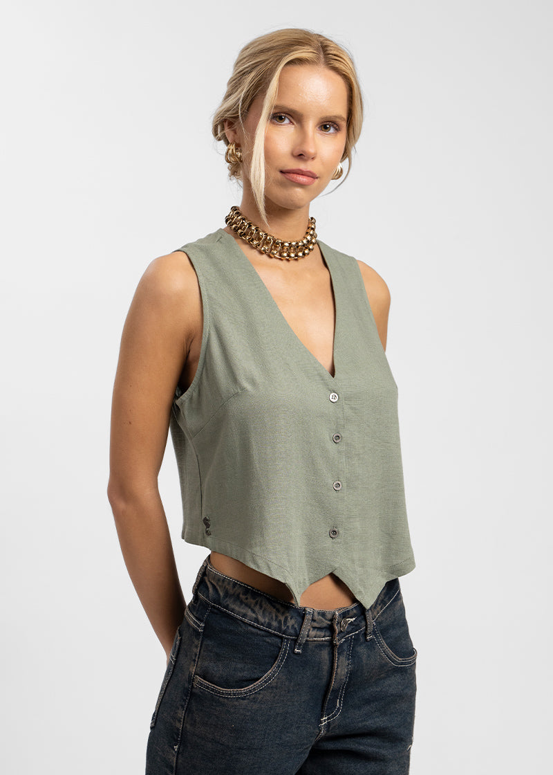VEST PIPA Lino verde