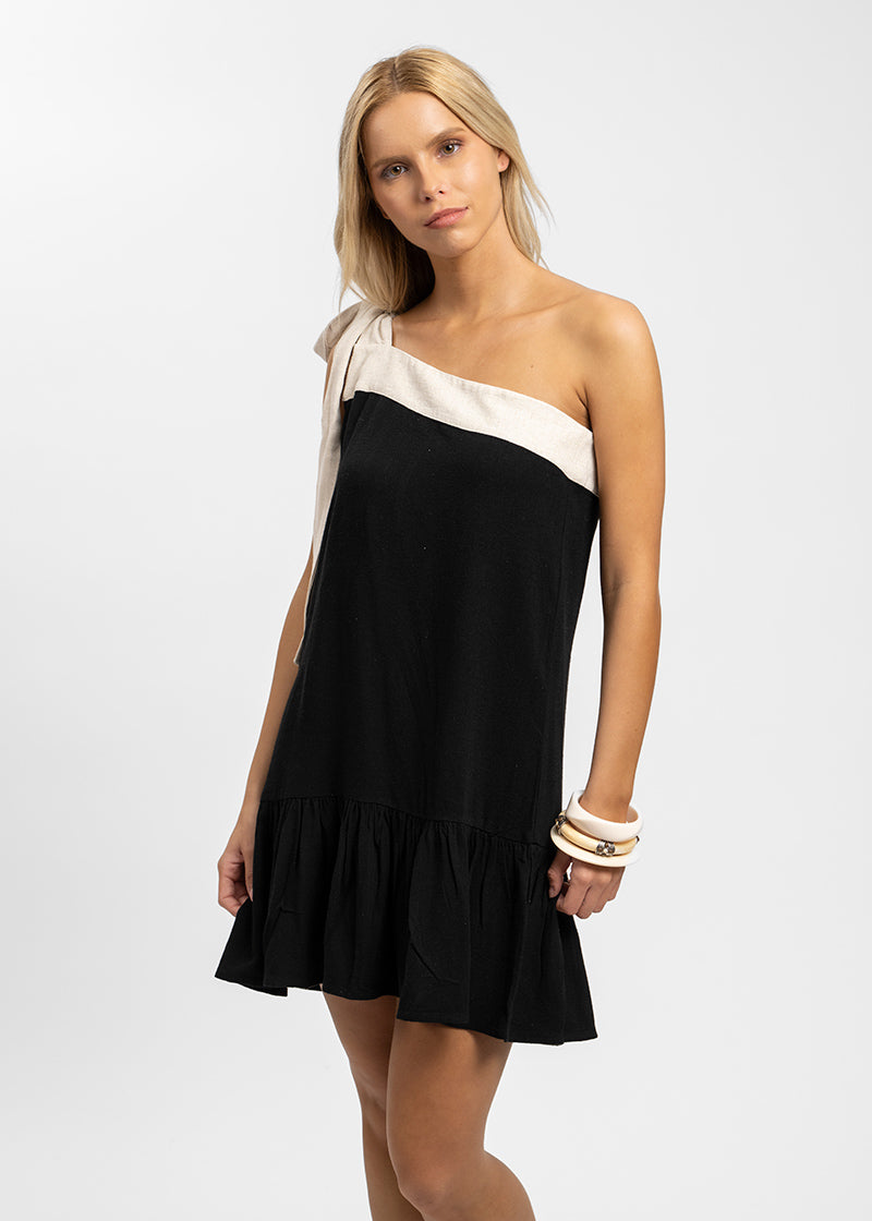 VESTIDO AGATHA arena/negro