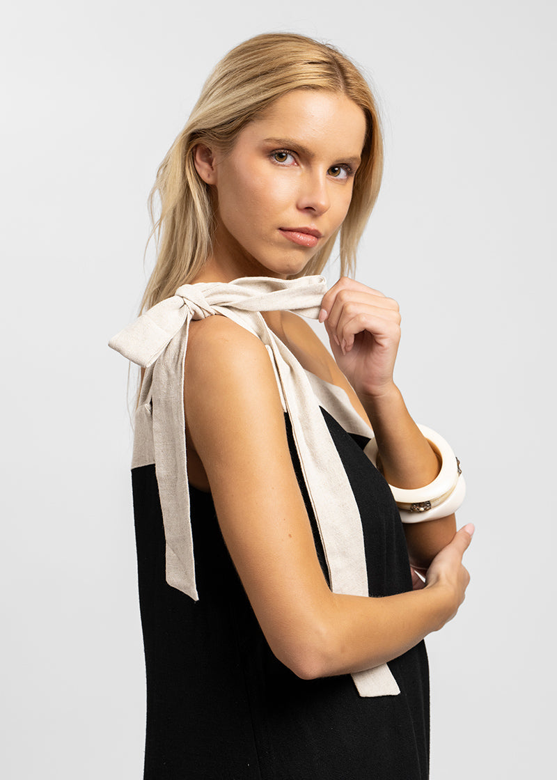 VESTIDO AGATHA arena/negro