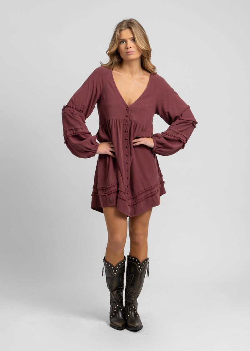 VESTIDO AMAIA burdeo