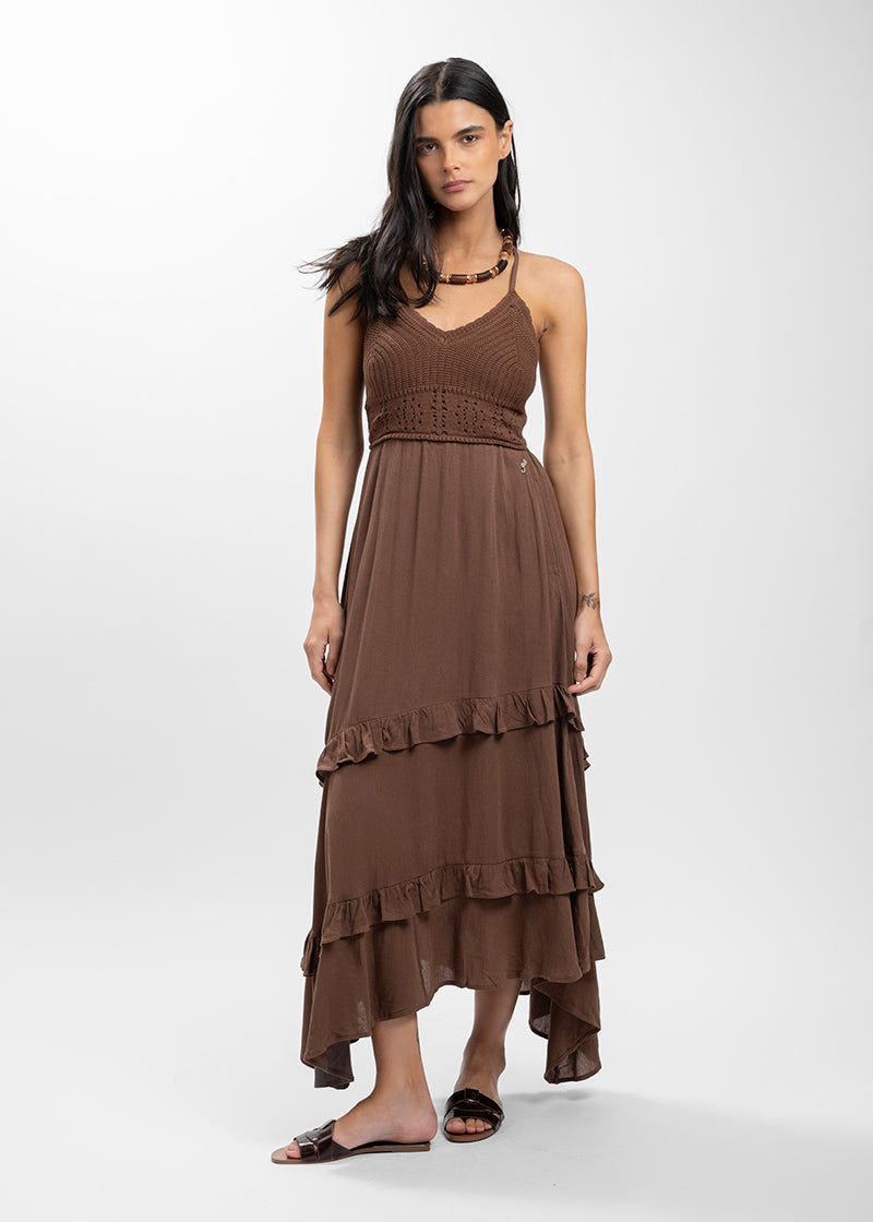 VESTIDO CAPRI café