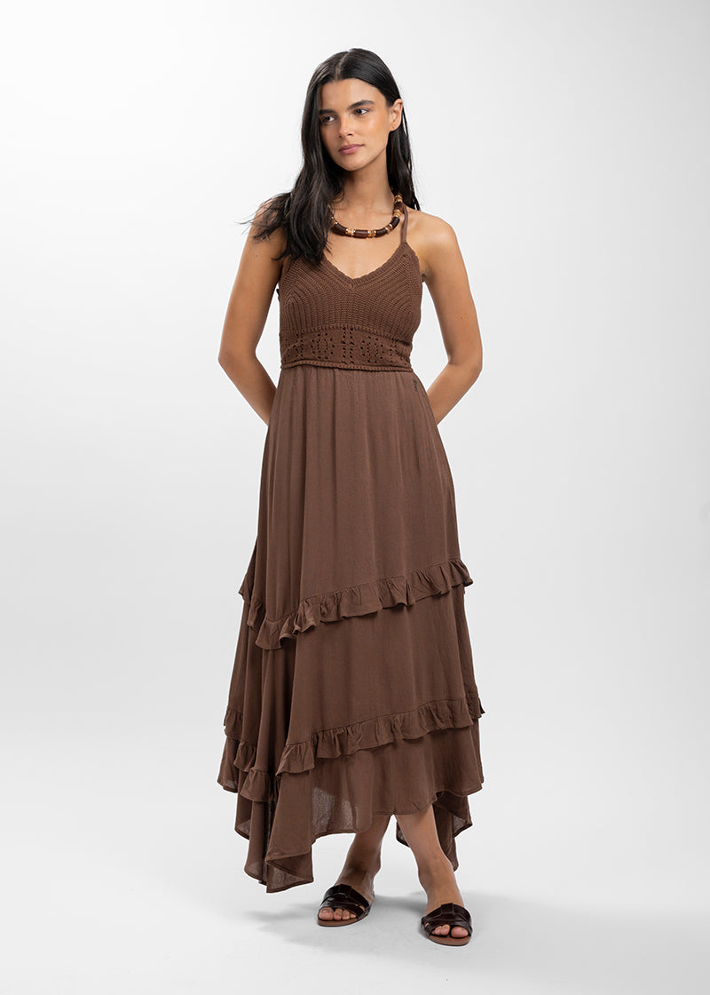 VESTIDO CAPRI café