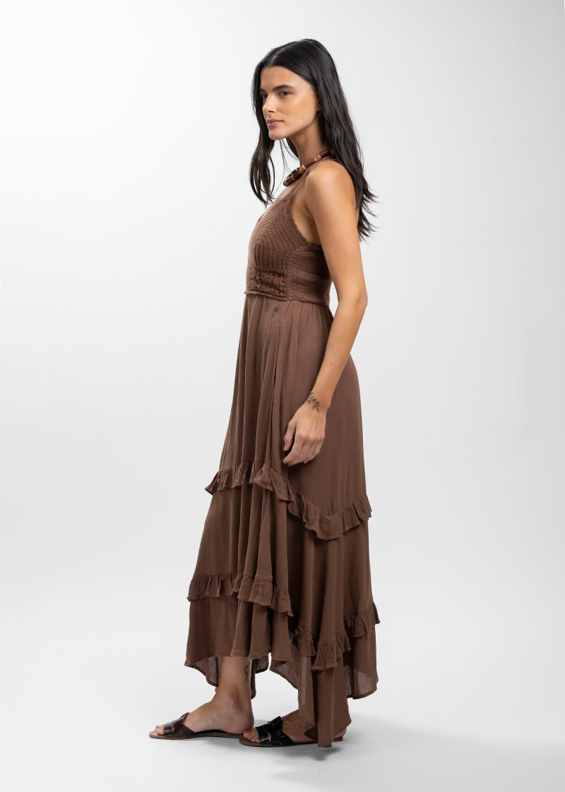 VESTIDO CAPRI café