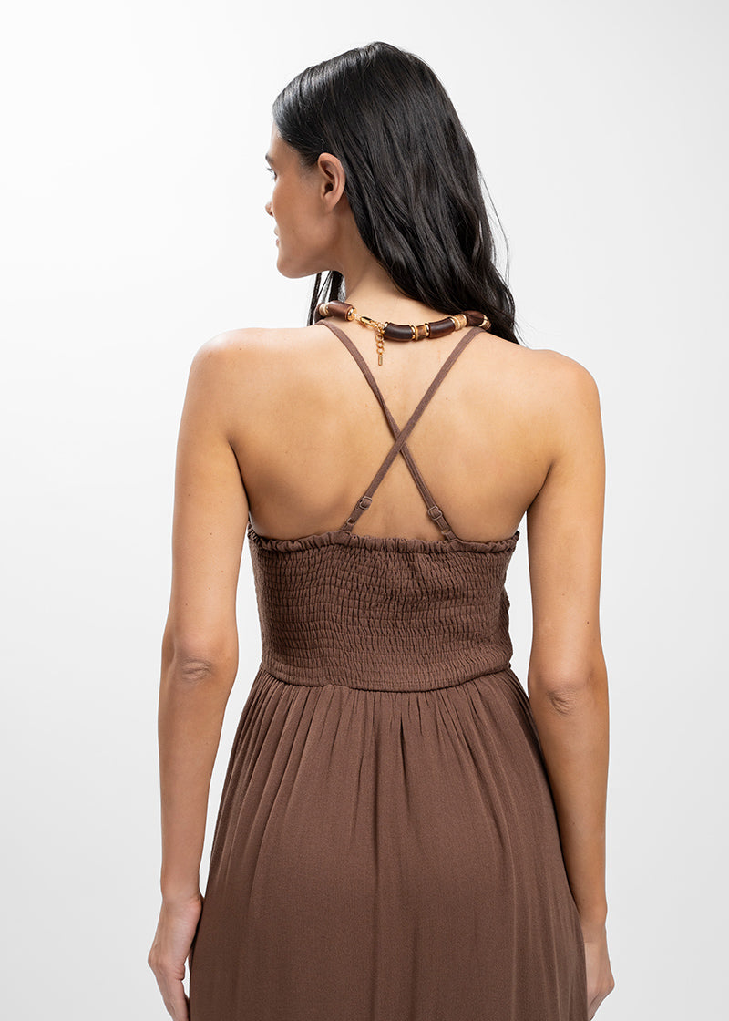 VESTIDO CAPRI café