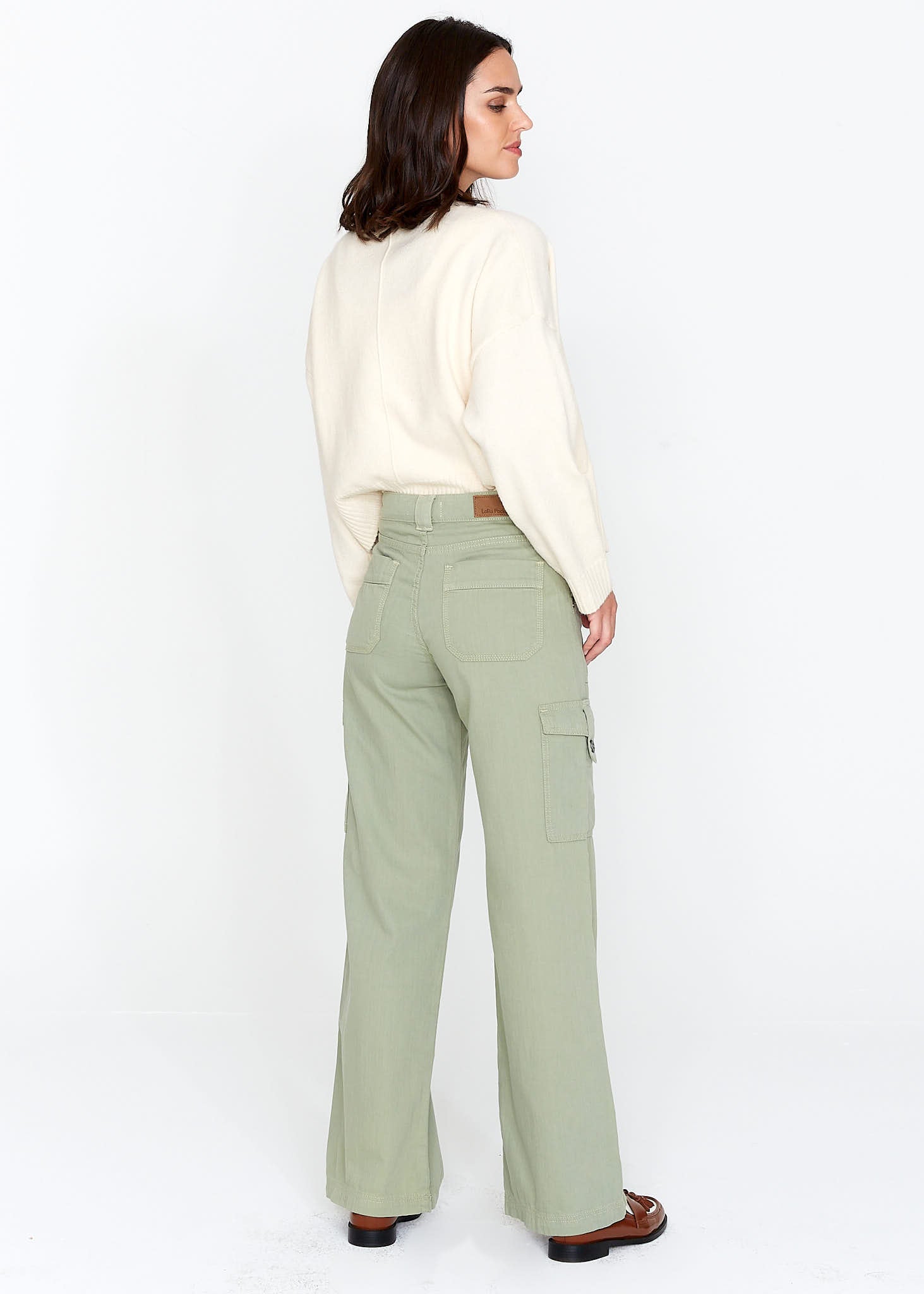 JEANS CARGO TIRO ALTO JUANA verde