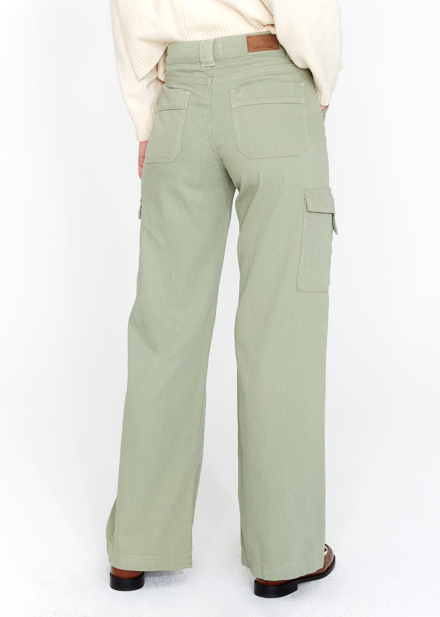JEANS CARGO TIRO ALTO JUANA verde