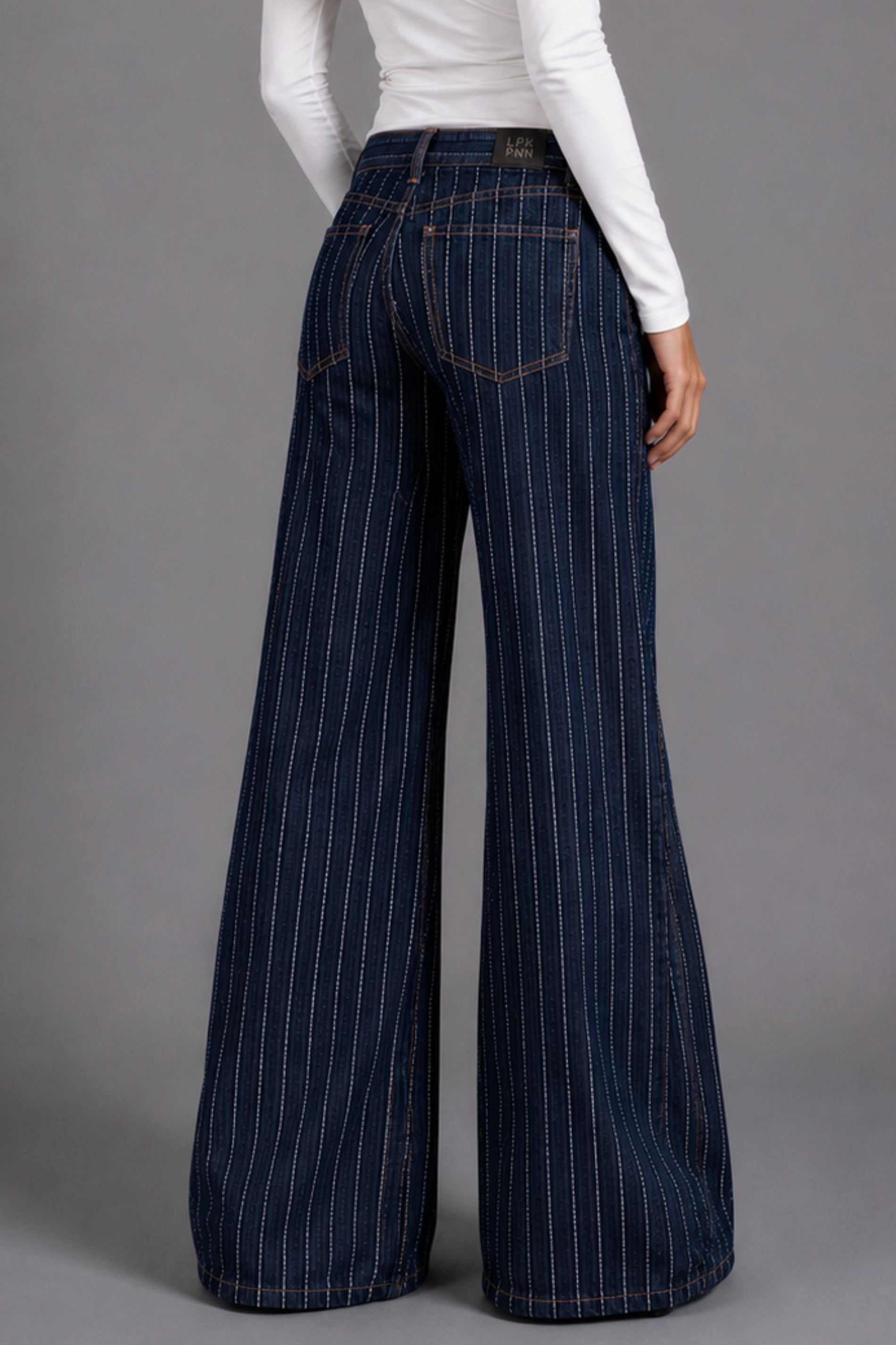 JEANS WIDE LEG JOSEFA RAYAS TIRO BAJO azul r