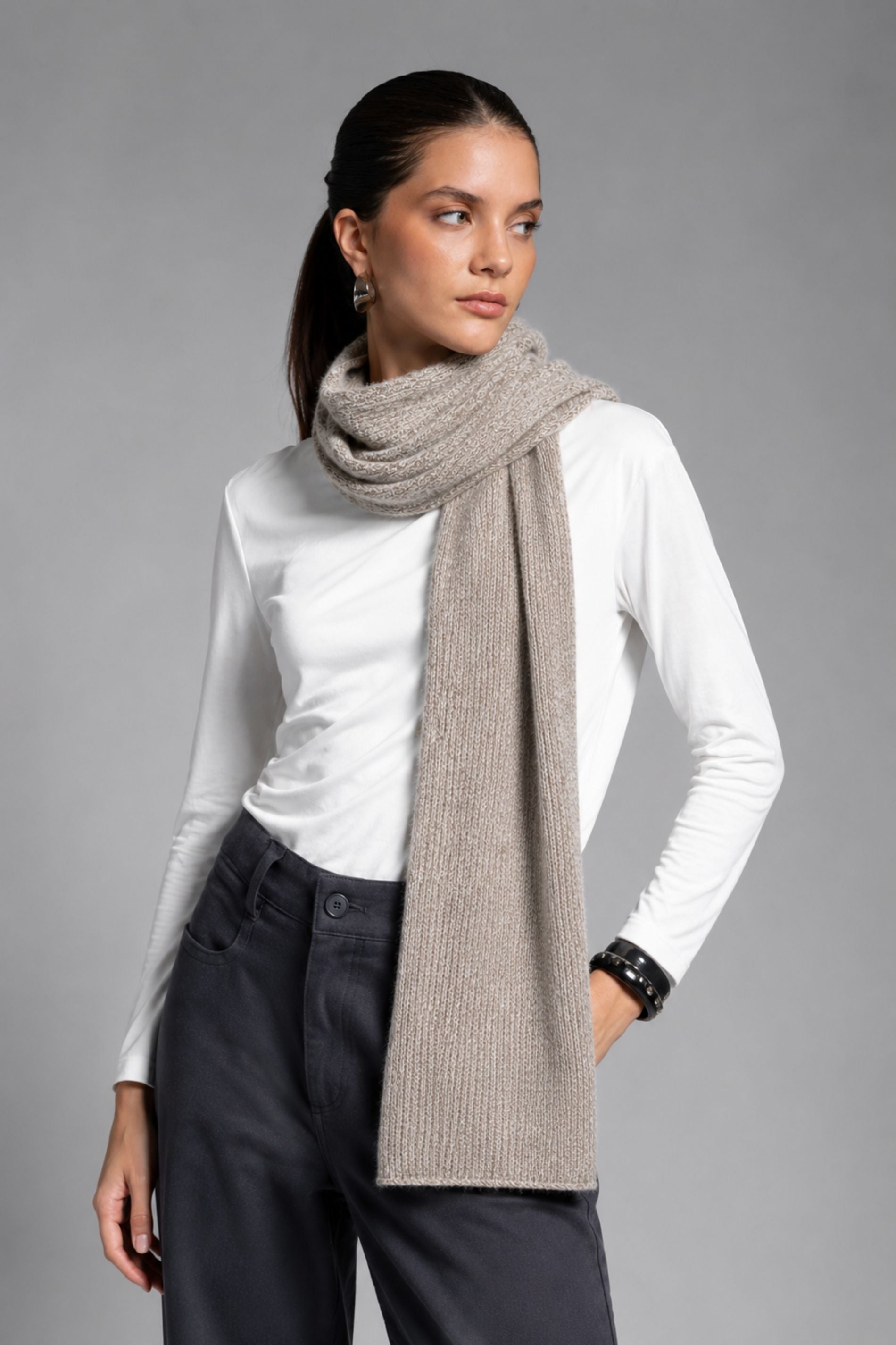 BUFANDA RIB beige