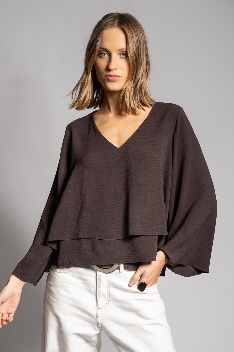 BLUSA ADRIANA café