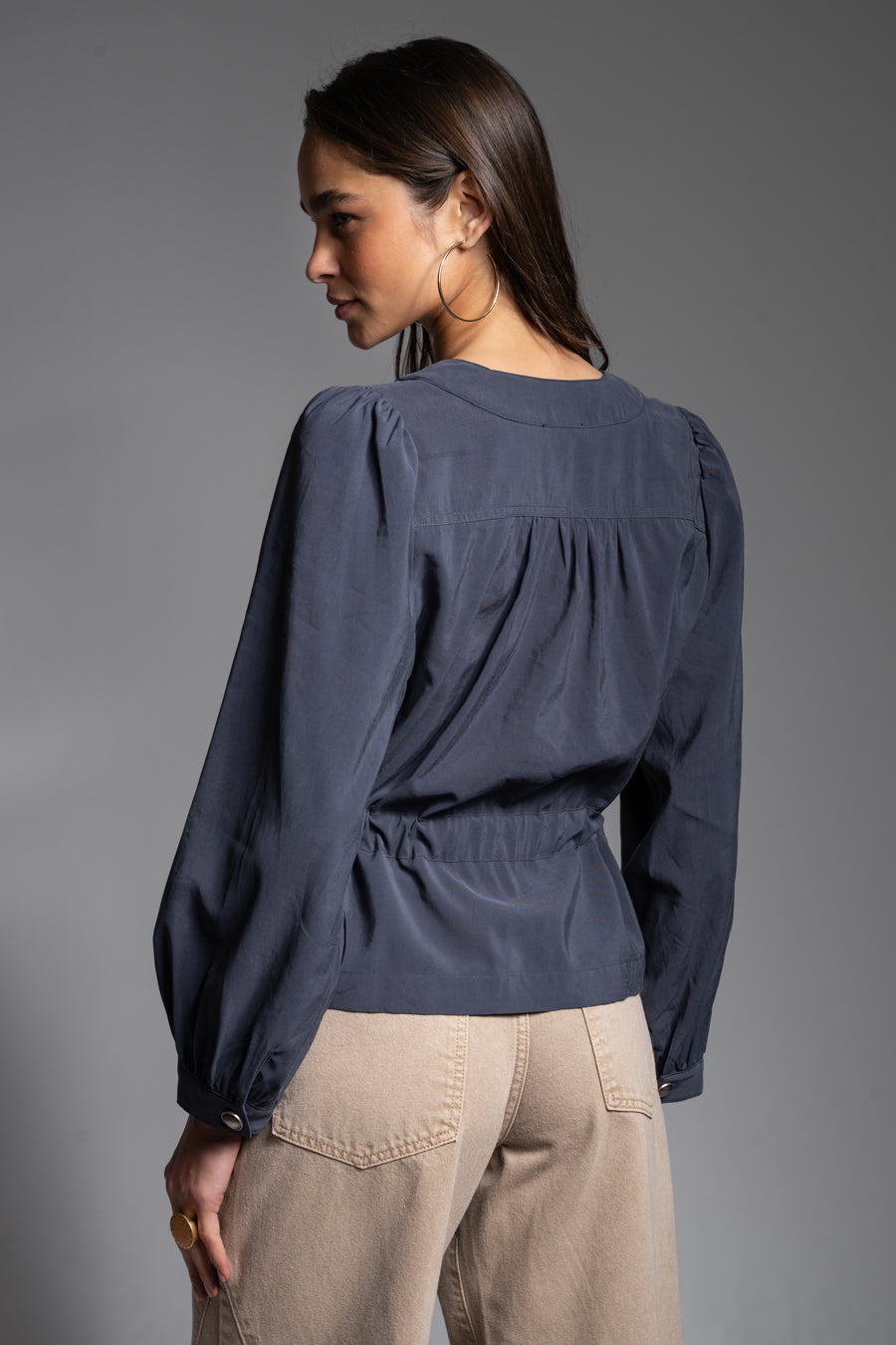 BLUSA IVOIRE azul marino