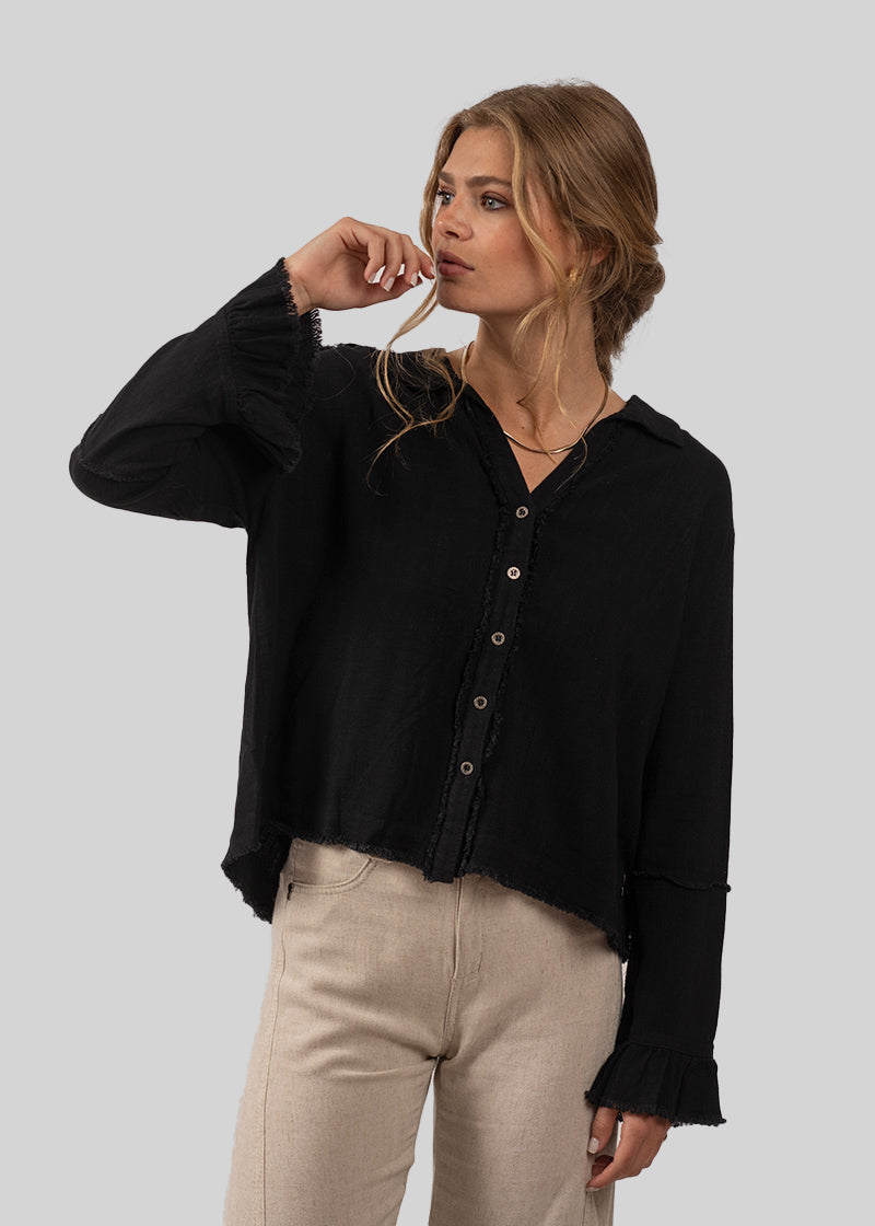 BLUSA SOLE Lino negro