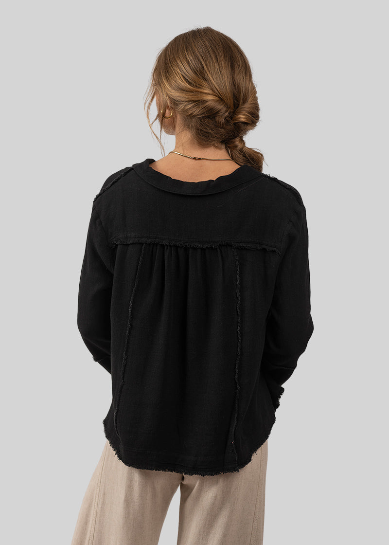 BLUSA SOLE Lino negro