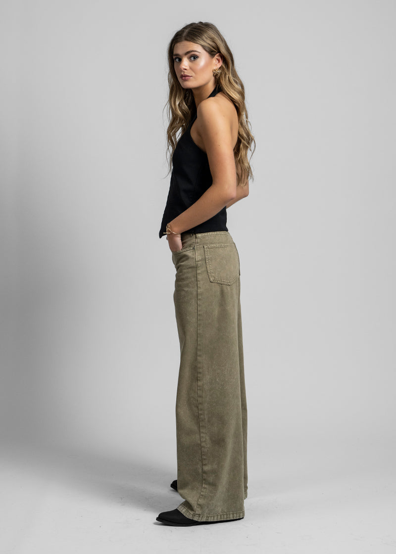 JEANS JOSEFA Wide Leg verde