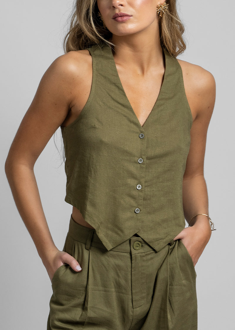 VEST PIPA Lino verde