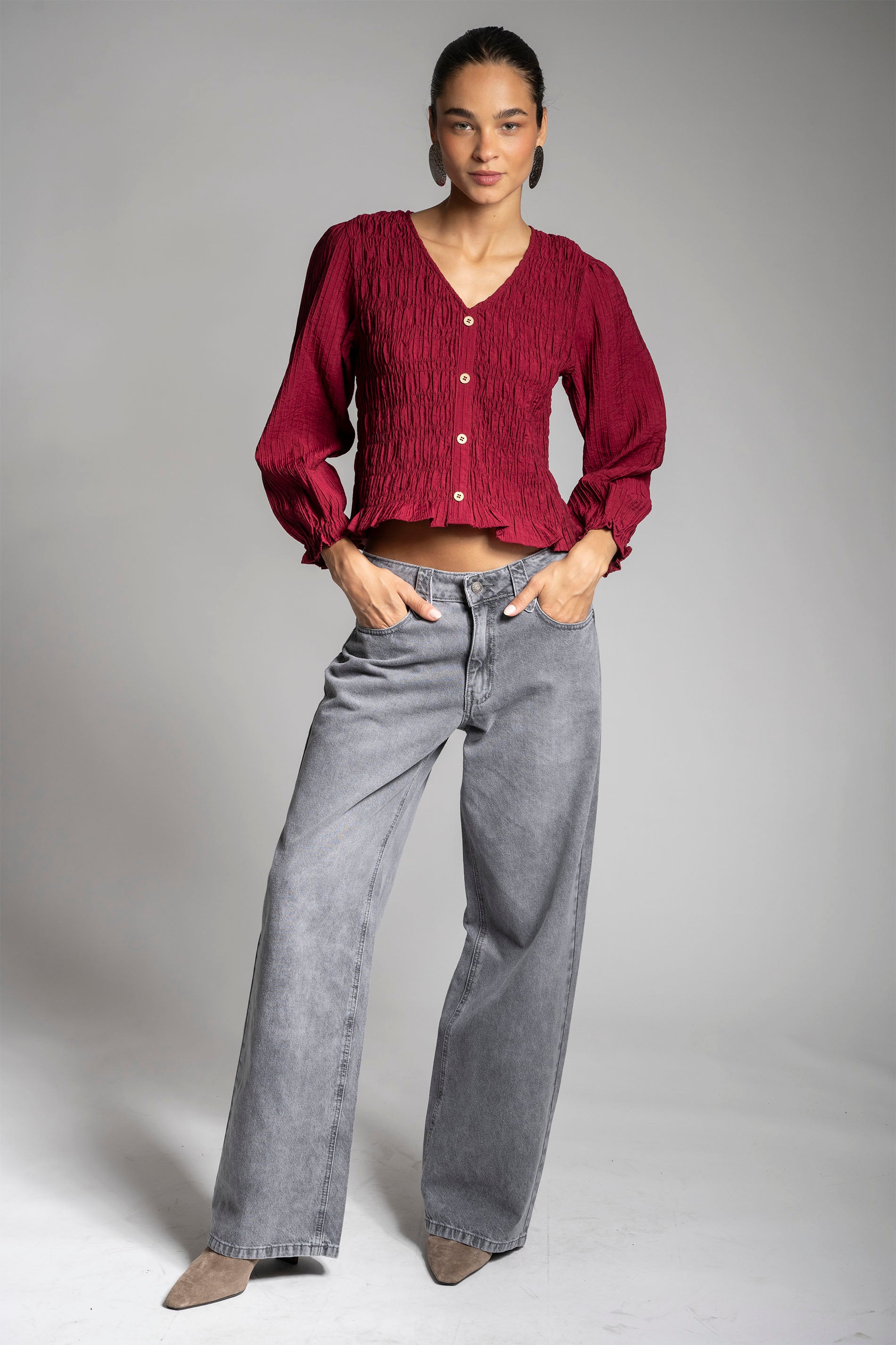 BLUSA VALENTINA burdeo